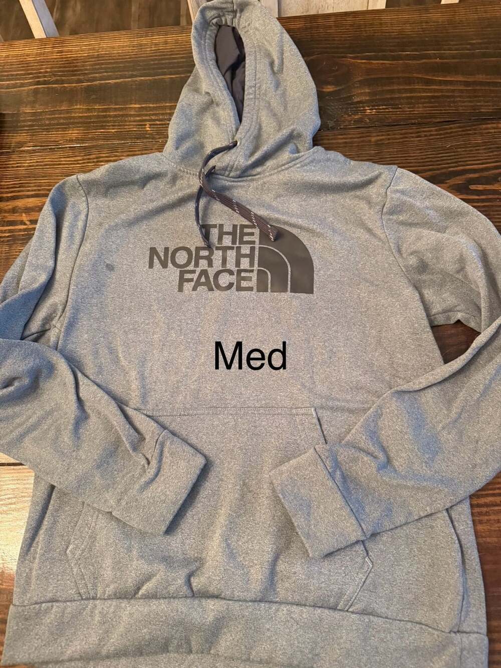 The North Face Heather Gray Pullover Hoodie Sweatshirt Medium